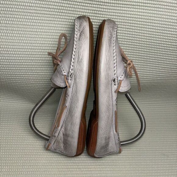 FRYE Boat Shoes Leather Slip On Flats Women’s Size 8.5M 3471295-ICE - Picture 6 of 9